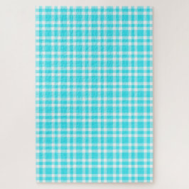 Blauw Witte Ruitjes Patroon Legpuzzel