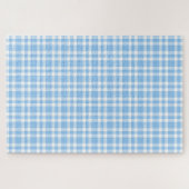 Blauw Witte Ruitjes Patroon Legpuzzel (Horizontaal)