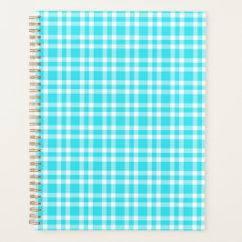 Blauw Witte Ruitjes Patroon Planner