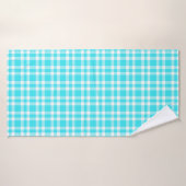 Blauw Witte Ruitjesprint Badhanddoek (Badhanddoek)