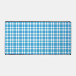 Blauw Witte Ruitjesprint Bureaumat