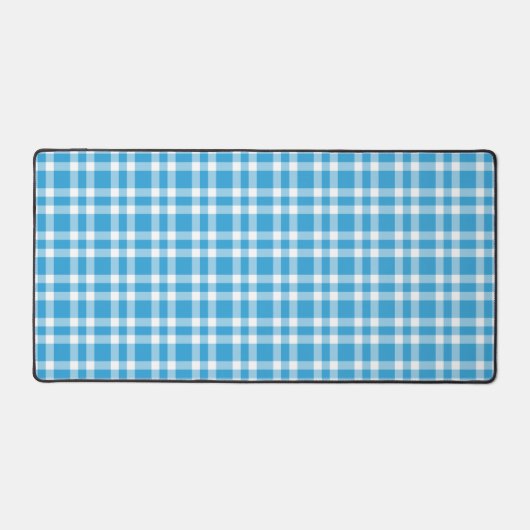 Blauw Witte Ruitjesprint Bureaumat (Voorkant)