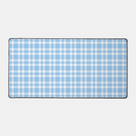 Blauw Witte Ruitjesprint Bureaumat