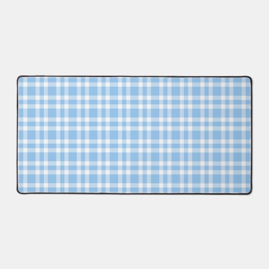 Blauw Witte Ruitjesprint Bureaumat (Voorkant)