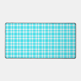 Blauw Witte Ruitjesprint Bureaumat