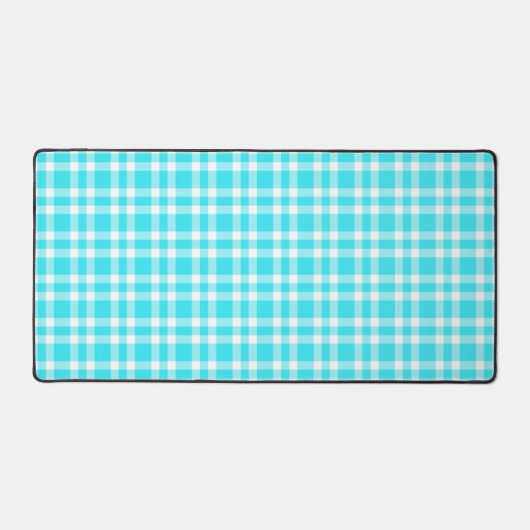 Blauw Witte Ruitjesprint Bureaumat (Voorkant)