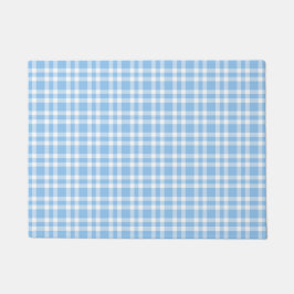 Blauw Witte Ruitjesprint Deurmat