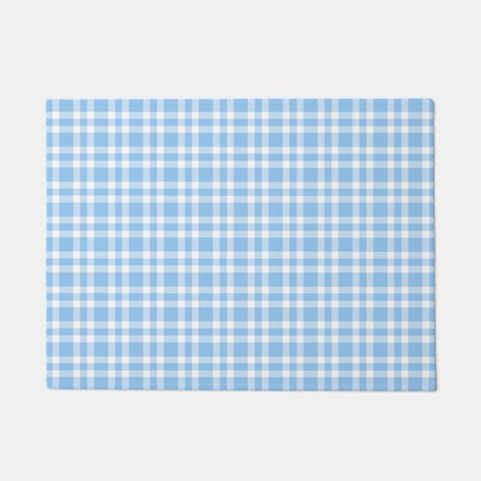 Blauw Witte Ruitjesprint Deurmat (Voorkant)