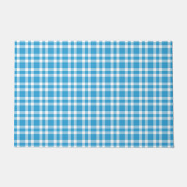 Blauw Witte Ruitjesprint Deurmat