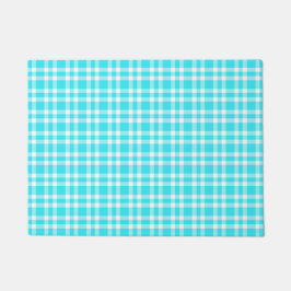 Blauw Witte Ruitjesprint Deurmat