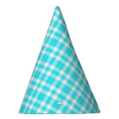 Blauw Witte Ruitjesprint Feesthoedjes (Rechts)