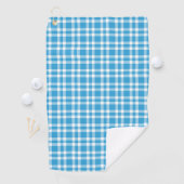 Blauw Witte Ruitjesprint Golfhanddoek (Insitu)