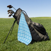 Blauw Witte Ruitjesprint Golfhanddoek (Groen)