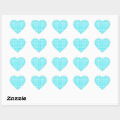 Blauw Witte Ruitjesprint Hart Sticker (Vel)