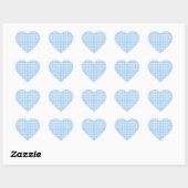 Blauw Witte Ruitjesprint Hart Sticker (Vel)