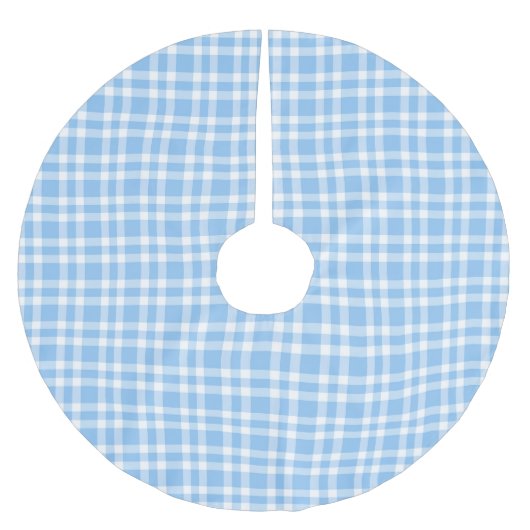 Blauw Witte Ruitjesprint Kerstboom Rok (Voorkant)