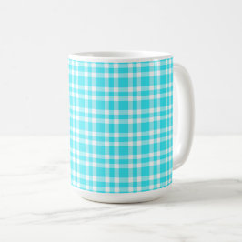 Blauw Witte Ruitjesprint Koffiemok
