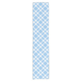 Blauw Witte Ruitjesprint Korte Tafelloper (Voorkant)