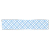 Blauw Witte Ruitjesprint Korte Tafelloper (Horizontaal)