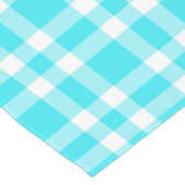 Blauw Witte Ruitjesprint Korte Tafelloper (Hoek)