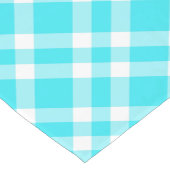 Blauw Witte Ruitjesprint Korte Tafelloper (Hoek)