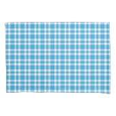 Blauw Witte Ruitjesprint Kussensloop (Voorkant-Links)