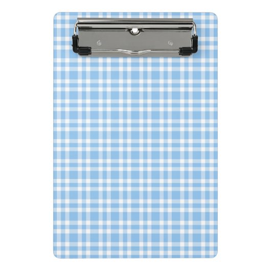 Blauw Witte Ruitjesprint Mini Klembord (Voorkant)