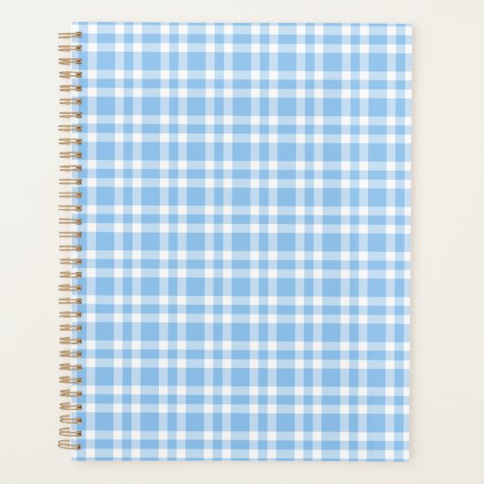 Blauw Witte Ruitjesprint Planner (Voorkant)
