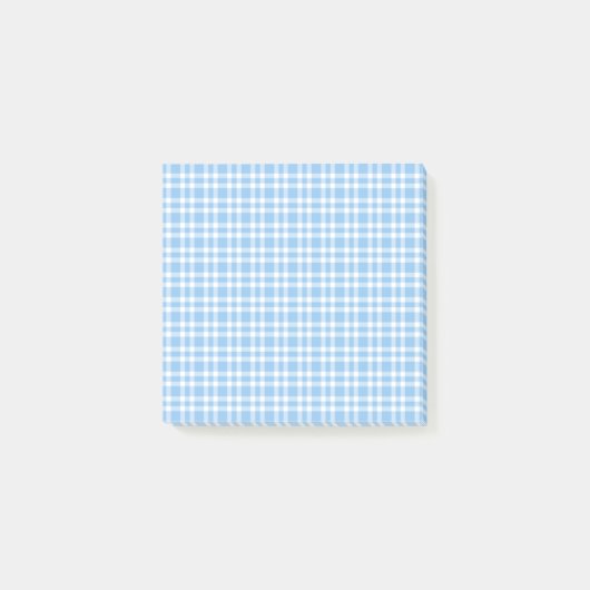 Blauw Witte Ruitjesprint Post-it® Notes (Voorkant)