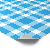 Blauw Witte Ruitjesprint Poster (Hoek)