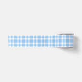 Blauw Witte Ruitjesprint Satijnen Lint (Voorkant)