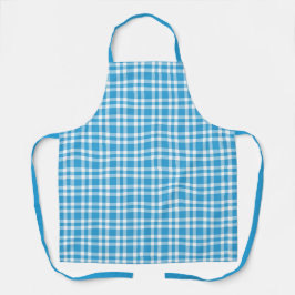 Blauw Witte Ruitjesprint Schort