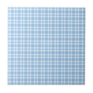 Blauw Witte Ruitjesprint Tegeltje