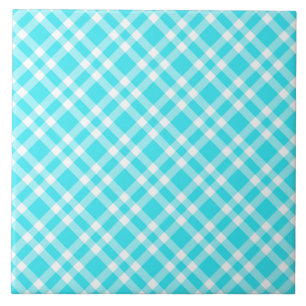 Blauw Witte Ruitjesprint Tegeltje