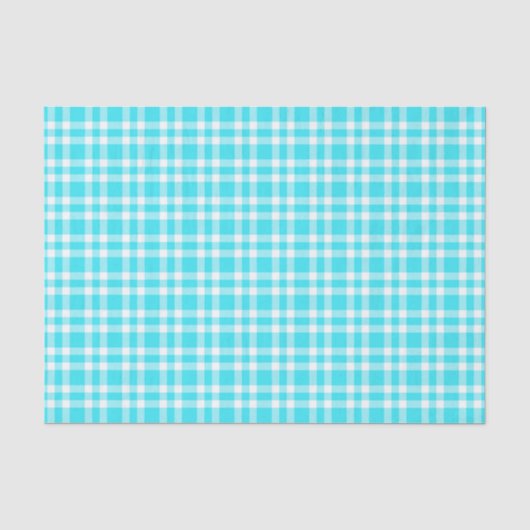 Blauw Witte Ruitjesprint Tissuepapier (Voorkant)