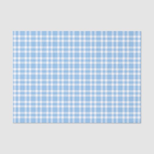 Blauw Witte Ruitjesprint Tissuepapier (Voorkant)