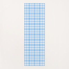Blauw Witte Ruitjesprint Yogamat