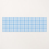 Blauw Witte Ruitjesprint Yogamat (Voorkant (horizontaal))