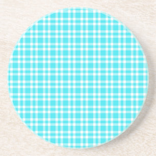 Blauw Witte Ruitjesprint Zandsteen Onderzetter