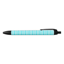 Blauw Witte Ruitjesprint Zwarte Inkt Pen