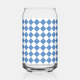 Blauw Witte Ruitpatroon Blikvorm Glas