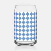 Blauw Witte Ruitpatroon Blikvorm Glas (Achterkant)