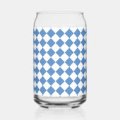 Blauw Witte Ruitpatroon Blikvorm Glas (Rechts)