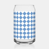 Blauw Witte Ruitpatroon Blikvorm Glas (Links)