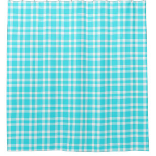 Blauw Witte Ruitpatroon Douchegordijn