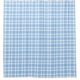 Blauw Witte Ruitpatroon Douchegordijn
