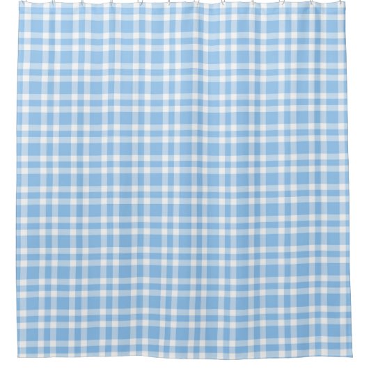 Blauw Witte Ruitpatroon Douchegordijn (Voorkant)