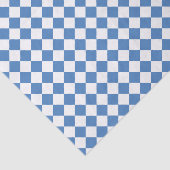 Blauw Witte Ruitruit Diamant Patroon Tissuepapier (Detail)