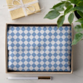 Blauw Witte Ruitruit Diamant Patroon Tissuepapier (Geschenk)