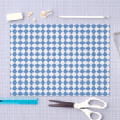 Blauw Witte Ruitruit Diamant Patroon Tissuepapier (Craft)